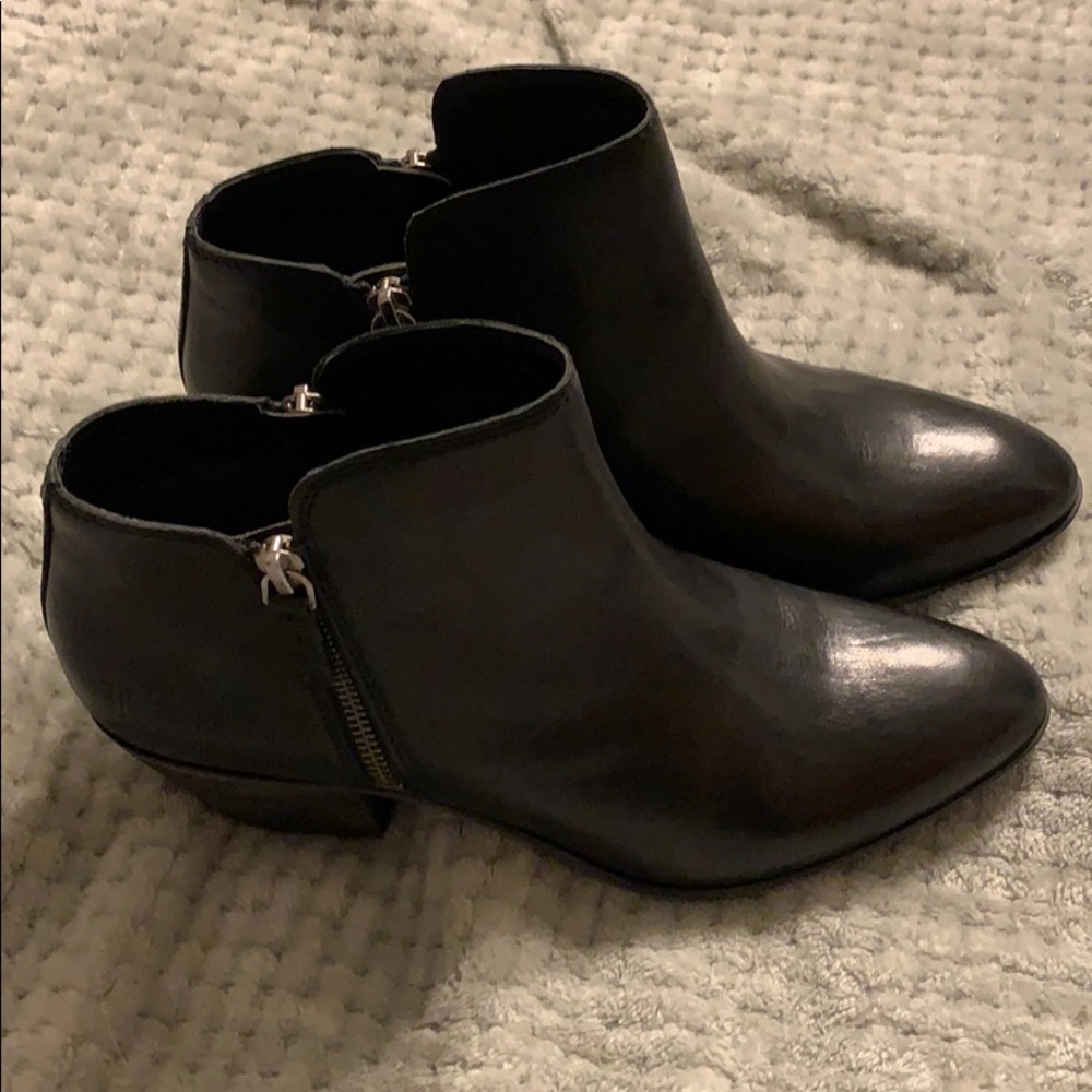 Frye Black Leather Ankle Booties